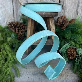 1" Tiffany Blue Velvet, Blue Velvet Ribbon