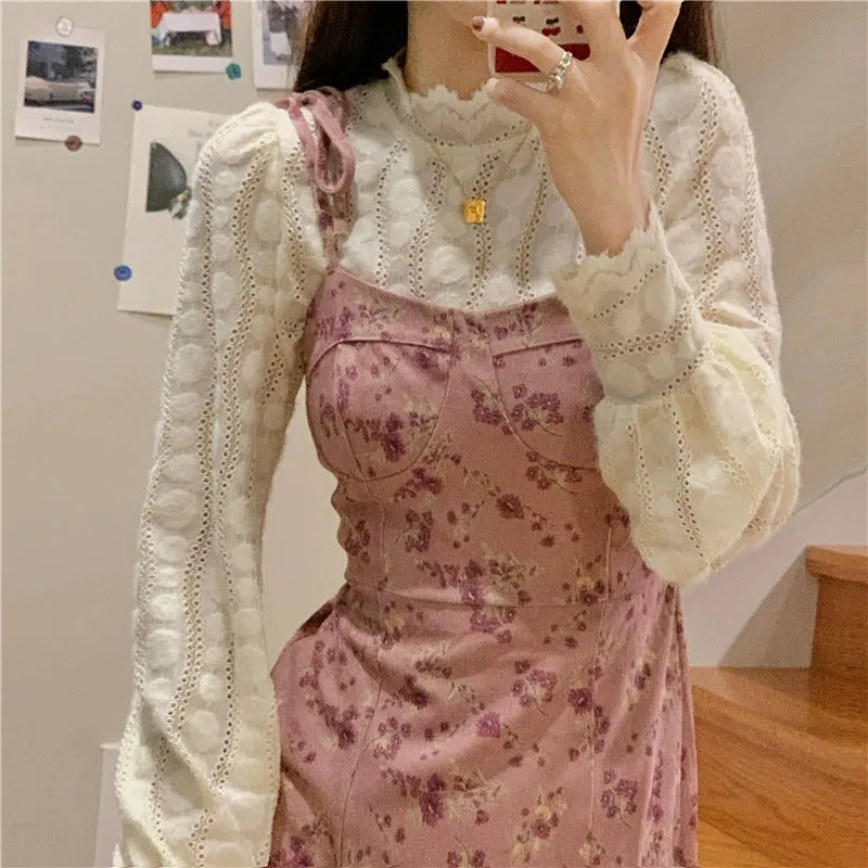 Amazon Floral Skirt Lace Shirt Oversize Women's Clothing