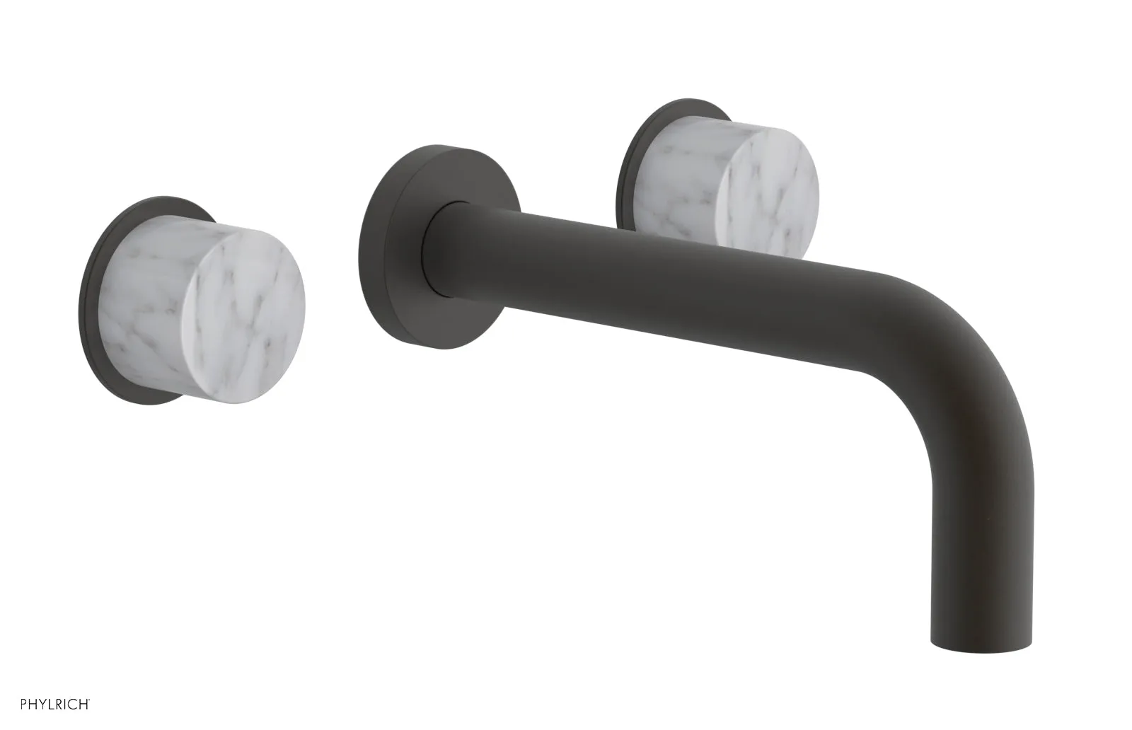 BASIC II Wall Tub Set, White Marble Handles 230-58