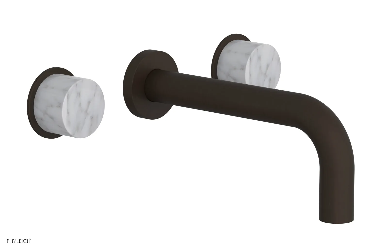 BASIC II Wall Tub Set, White Marble Handles 230-58