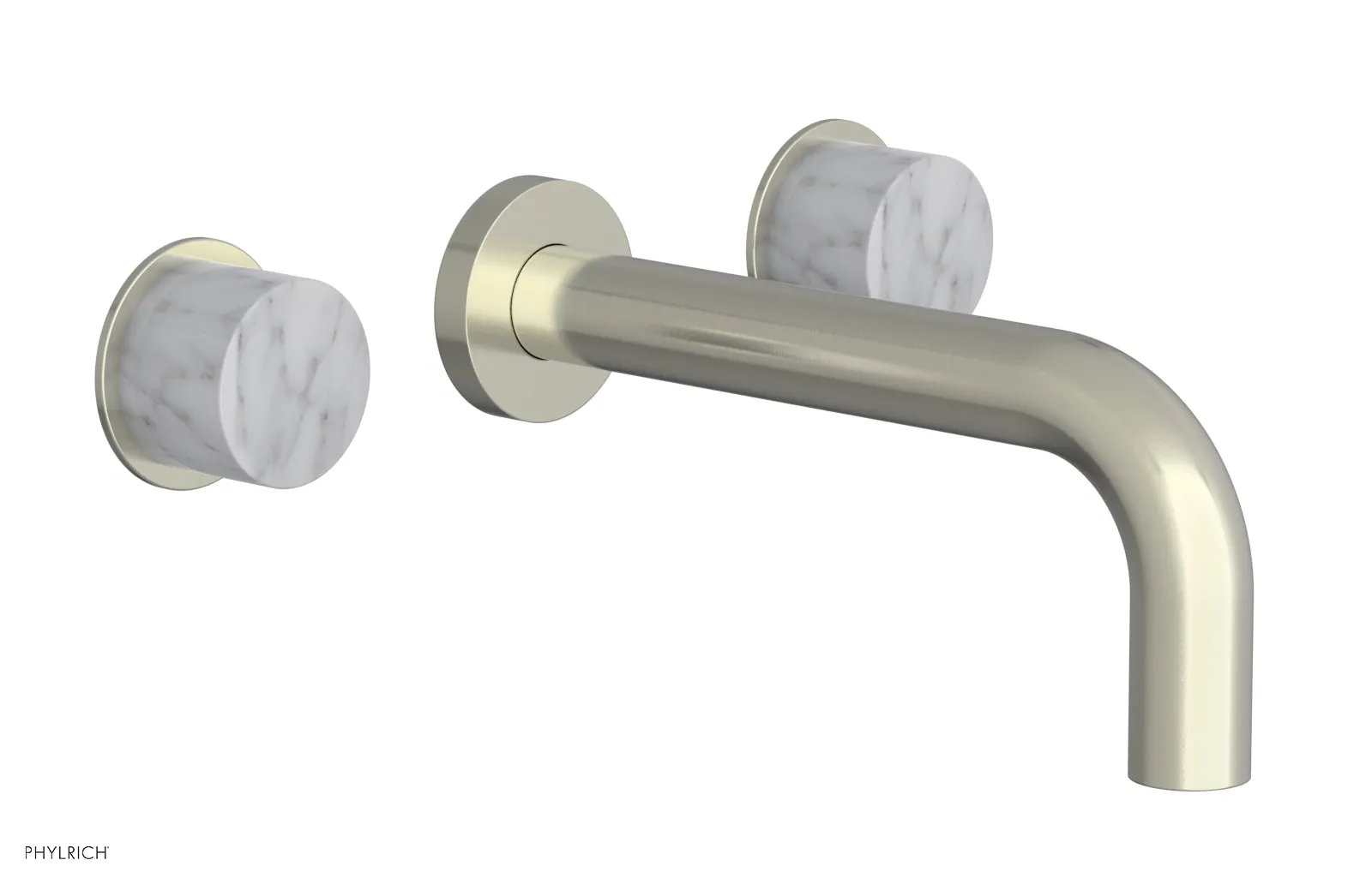 BASIC II Wall Tub Set, White Marble Handles 230-58