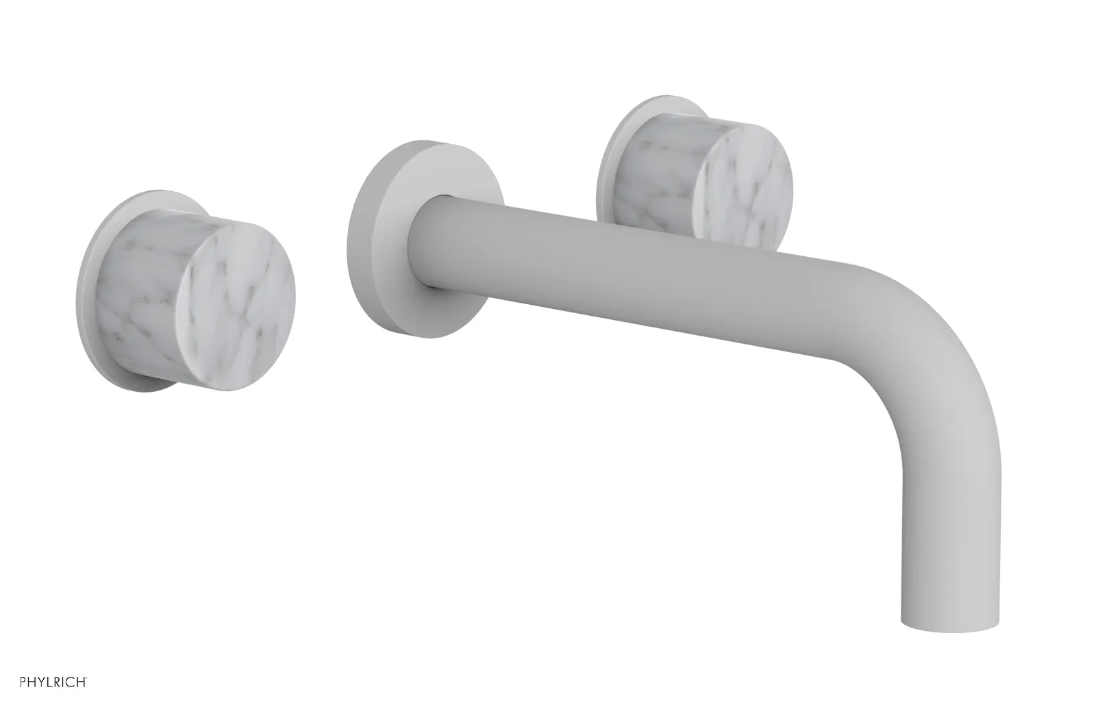 BASIC II Wall Tub Set, White Marble Handles 230-58