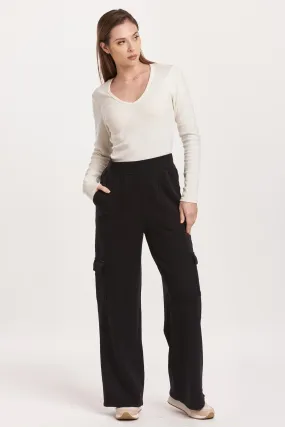 BECCA HIGH RISE CARGO PANTS BLACK