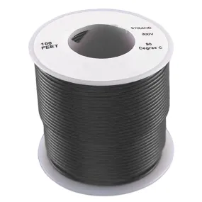 Black 22 Gauge Stranded Wire, 100' Spool