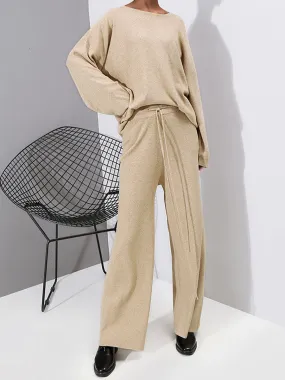 Fashion Casual Loose Knit Two-piece Suit