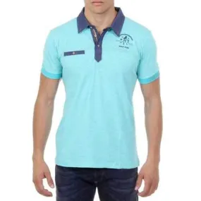 Light Blue M Ufford & Suffolk Polo Club Mens Polo Short Sleeves US007B MINT