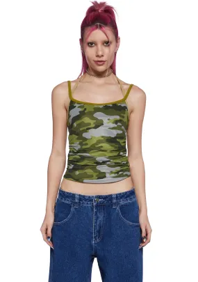 Majorly In Love Reversible Camo Mesh Halter Top