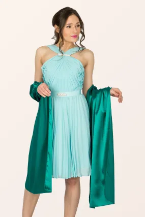 Satin Shawl - Teal Green