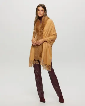 Select Cashmere Stole with Toscana Shearling Lamb Trim