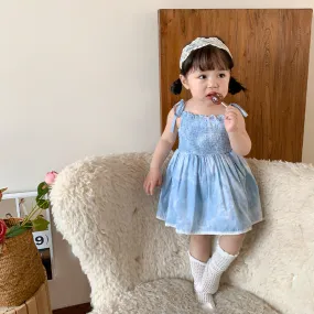 Strictly Selected Girls' Dress 2024 Summer New Children's Korean-Style Strap Princess Dress Baby Baby Bodysuit Baby Dress